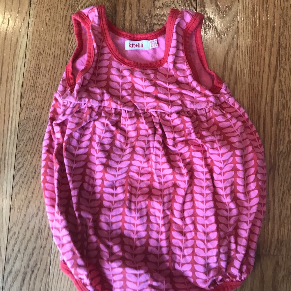 Kit + Lili baby girl romper, size 6-12M